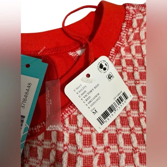 FP Movement Long Sleeve Textured My Time Tee in Victory Red Sz M NWT - Picture 9 of 9